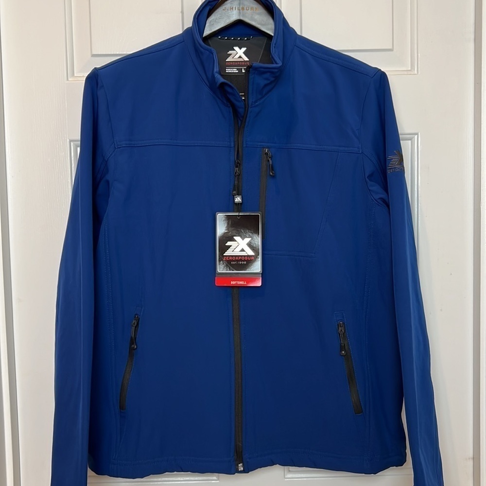 NWT ZeroXposur Fleece Lined Zip Up Jacket Size Large Tech Biue